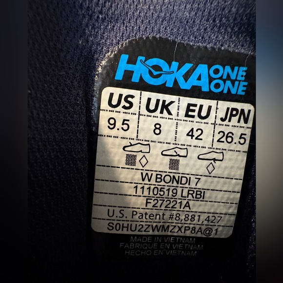 Hoka Bondi 7 Running Sneakers Women’s Size 9.5 Grey Navy and Peach - Picture 6 of 12